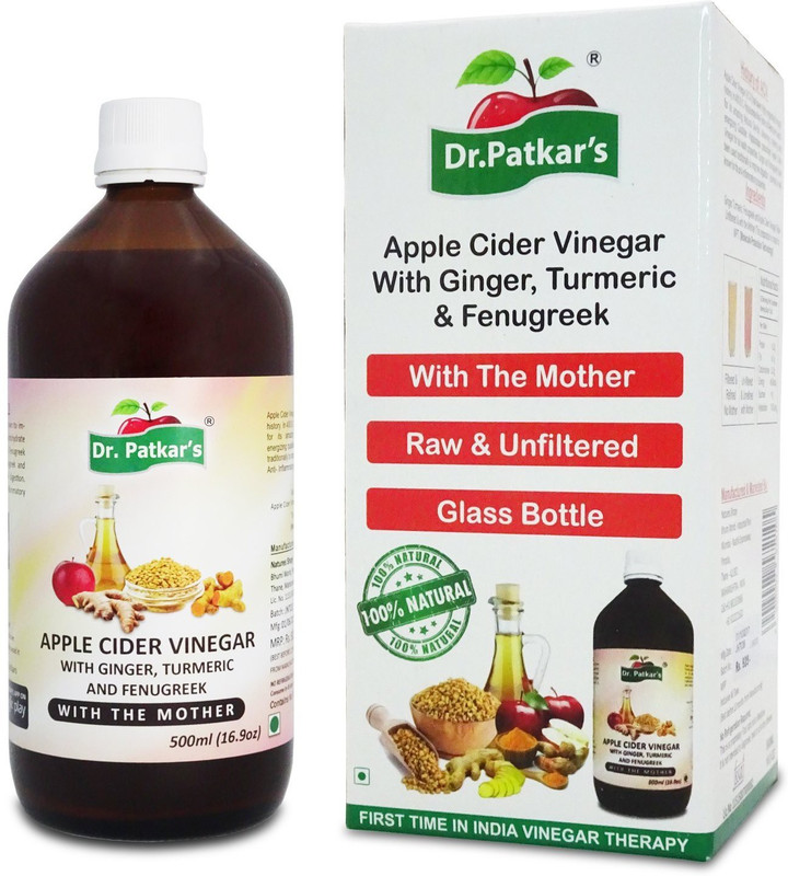 Dr. Patkar's DP-JNT-500 Apple Cider Vinegar(500 ml, Turmeric, Fenugreek, Ginger Flavored)