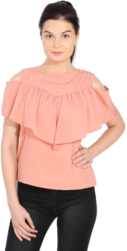 gc naksum Casual Kimono Sleeve Solid Women Beige Top