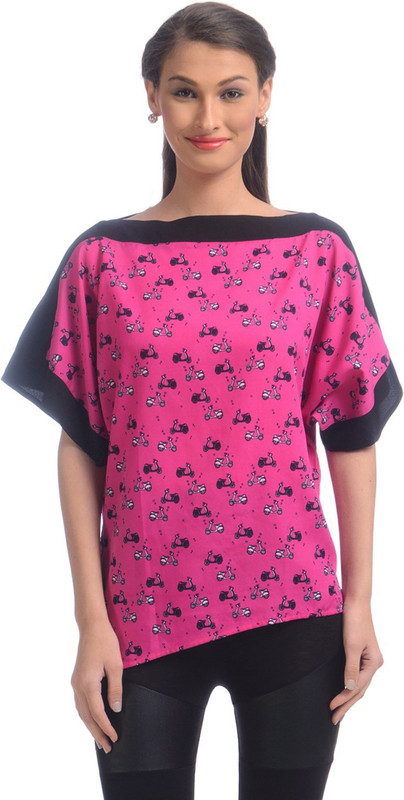 Uptownie Lite Party Short Sleeve Printed Women Pink Top
