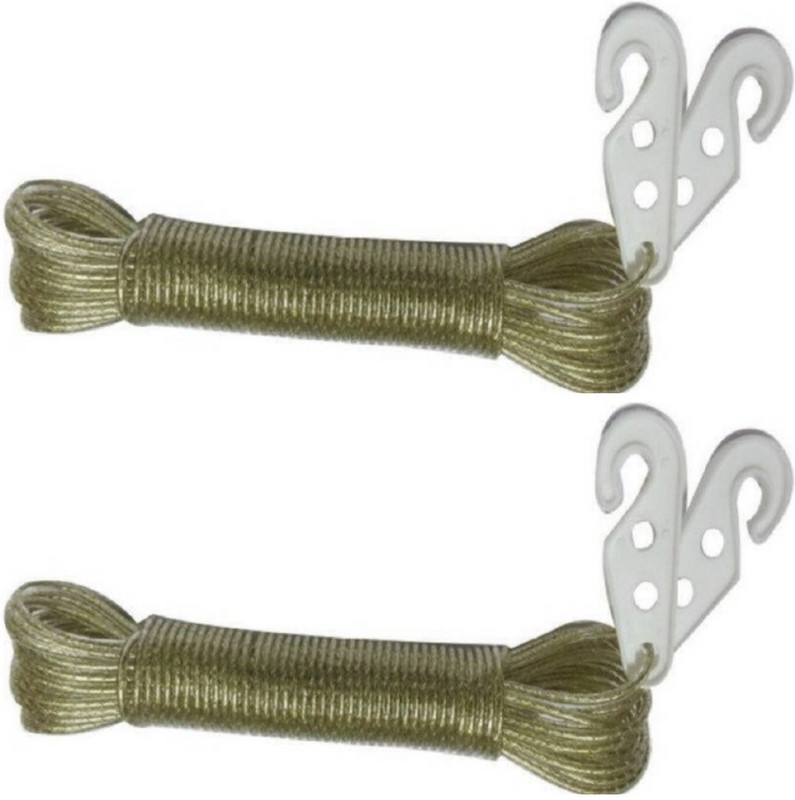 Dropware Cloth Rope PVC Coated Anti-Rust Unbreakable Steel Wire Rope For Clothes Drying, Stainless Steel Clothes line, drying & hanging clothes in Indoor and Out door, Fancy Style Laundry Dryer (20 meters) Set Of 2 Steel, Plastic Clothesline(20 m) Dropware Cloth Rope PVC Coated Anti-Rust Unbreakable Steel Wire Rope For Clothes Drying, Stainless Steel Clothes line, drying & hanging clothes in Indoor and Out door, Fancy Style Laundry Dryer (20 meters) Set Of 2 Steel, Plastic Clothesline(20 m)
