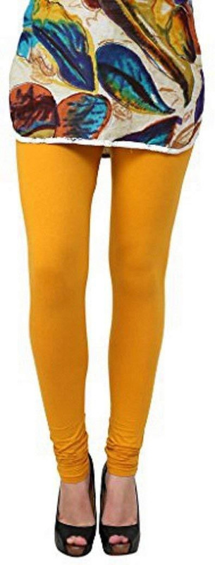7sparrows Churidar  Legging(Yellow, Solid)