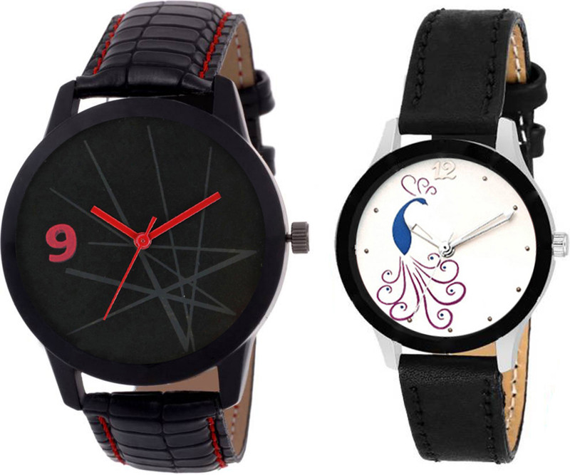 skmi 94 multicolor leather strap party wear ~ Formal ~ Casual Combo Of Two For Men And Women Analog Watch  - For Boys & Girls