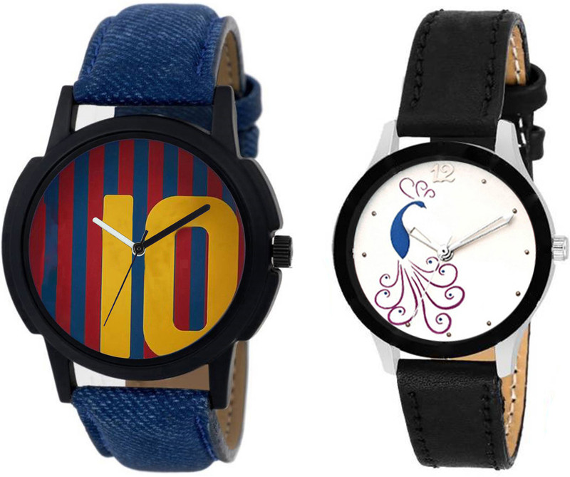 skmi 95 multicolor leather strap party wear ~ Formal ~ Casual Combo Of Two For Men And Women Analog Watch  - For Boys & Girls