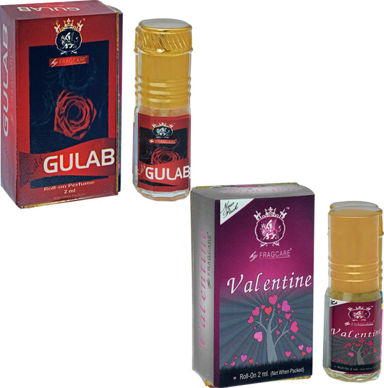 FRAGCARE ATTAR GULAB,VALENTINE Each 2 ml (Set of 2 ) Floral Attar(Floral)