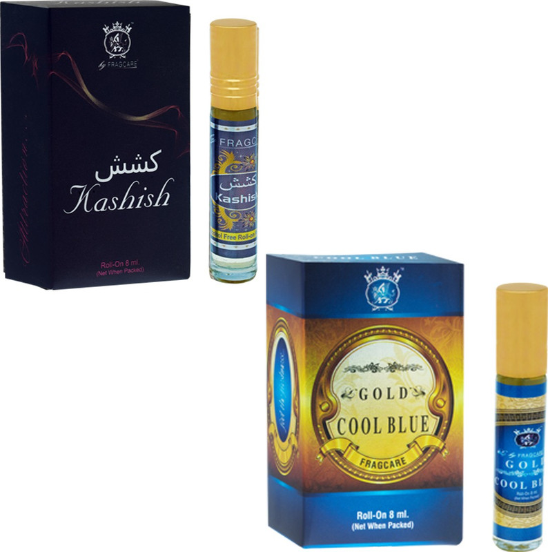 FRAGCARE ATTAR KASHISH,COOL BLUE Each 8 ml (Set of 2 ) Floral Attar(Floral)