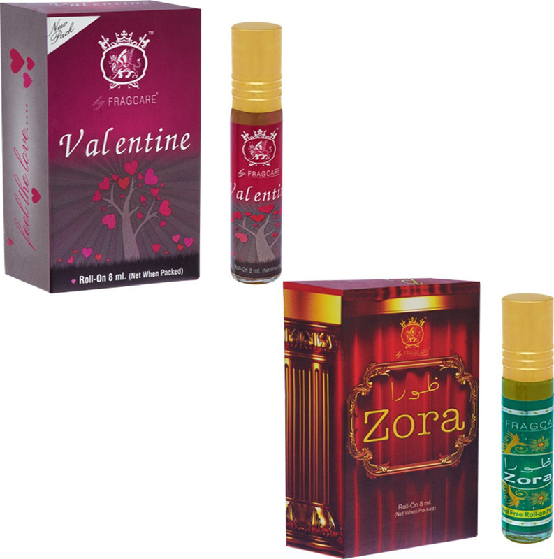 FRAGCARE ATTAR VALENTINE,ZORA Each 8 ml (Set of 2 ) Floral Attar(Floral)