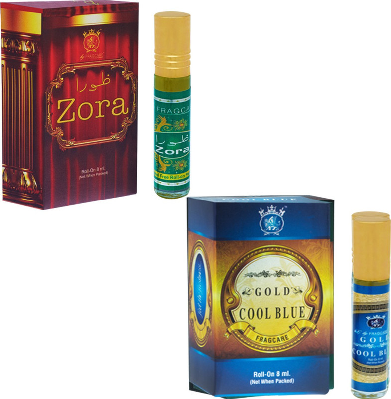FRAGCARE ATTAR ZORA,COOL BLUE Each 8 ml (Set of 2 ) Floral Attar(Floral)