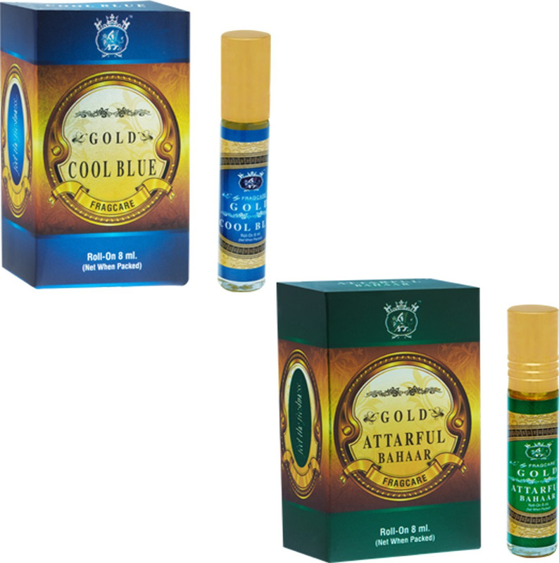 FRAGCARE ATTAR BAHAAR,COOL BLUE Each 8 ml (Set of 2 ) Floral Attar(Floral)