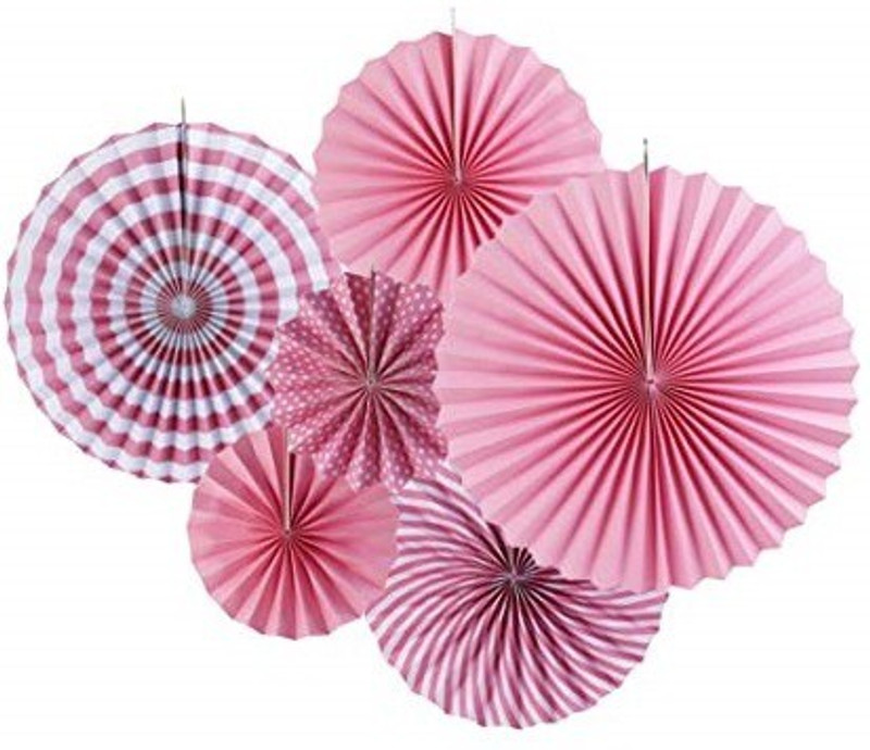 Partyballoonshk Multicolor Pink 6pcs Set Round Wheel Fiesta Pink