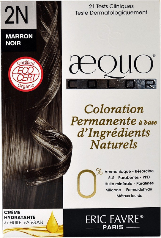 aequo bypurenaturals Hair Color Organic 2N Sable Black Brown French Import Dermat Kit Hair Color(Sable Black)