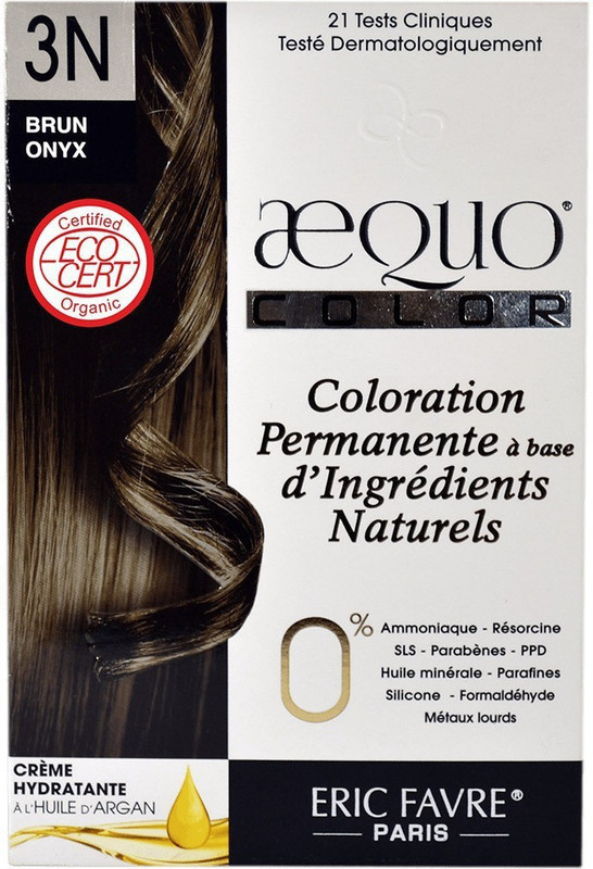 aequo bypurenaturals Hair Color Organic 3N Onyx Dark Brown French Import Dermat Kit Hair Color(Caf Brown)