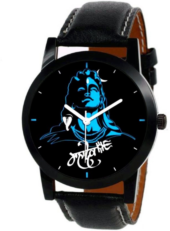 ADIXION M Mahadev Watch with Black Leather Strap (Lord Siva) Analog Watch  - For Men & Women