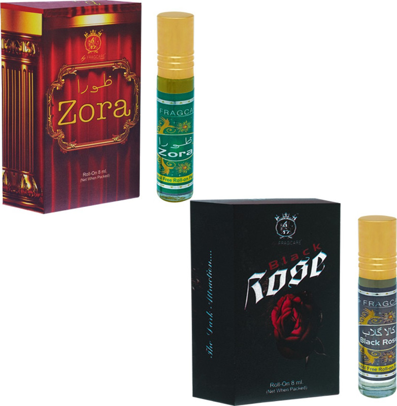 FRAGCARE ATTAR ZORA,BLACK ROSE Each 8 ml (Set of 2 ) Floral Attar(Floral)