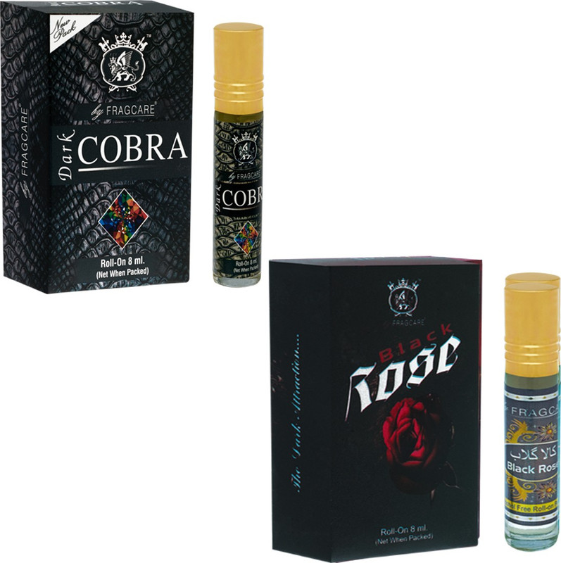 FRAGCARE ATTAR COBRA,BLACK ROSE Each 8 ml (Set of 2 ) Floral Attar(Floral)