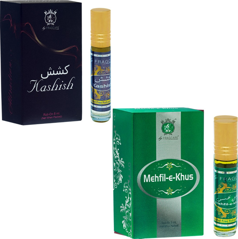 FRAGCARE ATTAR KASHISH,MEHFIL-E-KHUS Each 8 ml (Set of 2 ) Floral Attar(Floral)