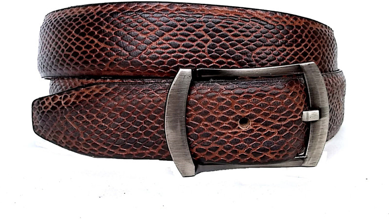 kuze Men Casual Brown Genuine Leather Belt