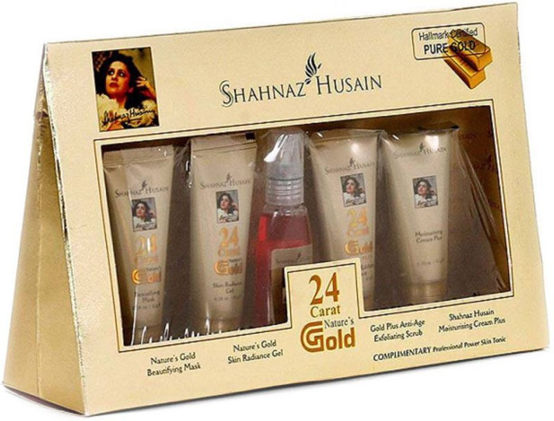 shahnaz HUSAIN 24 CARAT GOLD COMPLIMENTARY PROFESSIONAL POWER SKIN FACIAL KIT + PROFESSIONAL POWER SKIN TONIC 15 ML. 40 g(Set of 5)