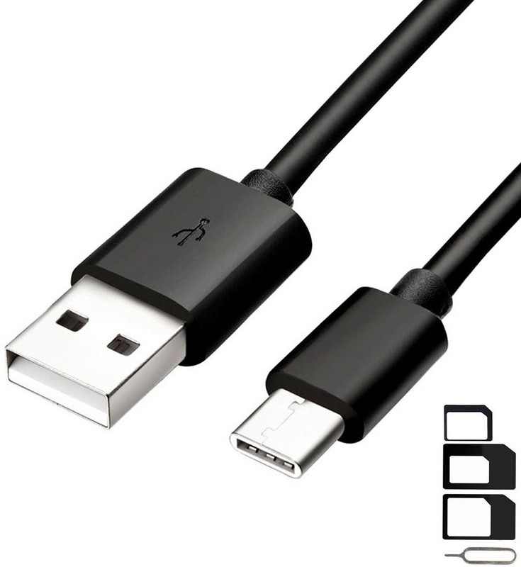 ShopsGeniune Cable Accessory Combo for Google Nexus 5X, Google Pixel, Google Pixel 2, Google Pixel 2 XL, Google Pixel 3, Google Pixel XL High Speed Type-C USB Charging Data Sync Cable 1 Meter With SIM Adapter(Black)