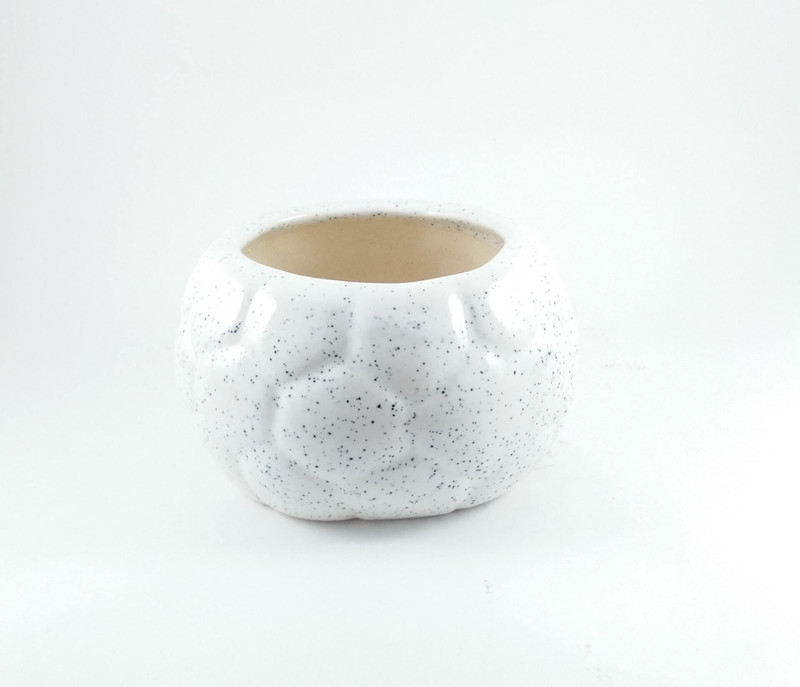 lasaki Football Small White Ceramic Planter/Plant Pot/Pot Container/Flower Pot/Pot/Gamla/Gamle/Succulent Planter/Ceramic Handmade Pot Plant Container(Ceramic, External Height - 6.5 cm)