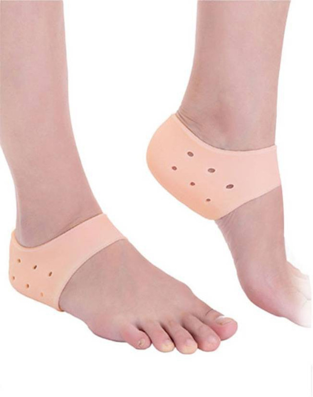 smile4u Massage gel socks Silicone Moisturizing Gel Heel Socks LPAD ike Cracked Foot Skin Care Protector Heel Support(Beige)