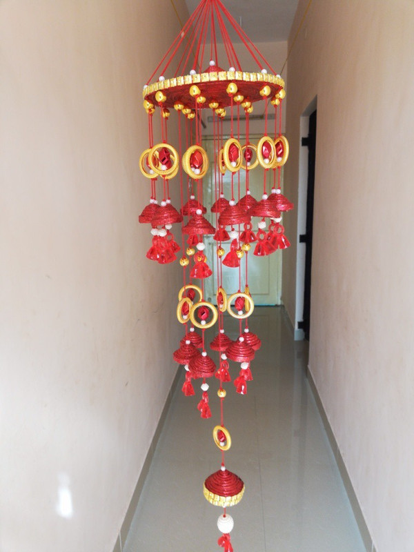 tanishq creations Paper, Crystal Windchime(32 inch, Red)