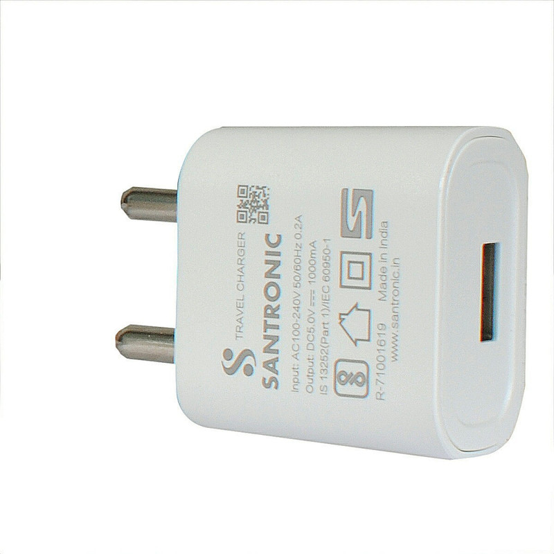 santronic ST-1.0A 1 A Mobile Charger with Detachable Cable(White)