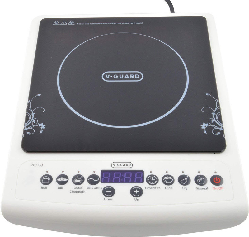V-Guard VIC 20 Induction Cooktop(White, Push Button) V-Guard VIC 20 Induction Cooktop(White, Push Button)
