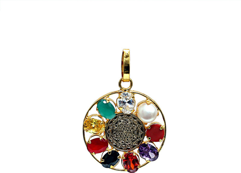 brahmgyan gallary stylish & attractive Navratan pendent for Men,women Gold-plated Metal Pendant