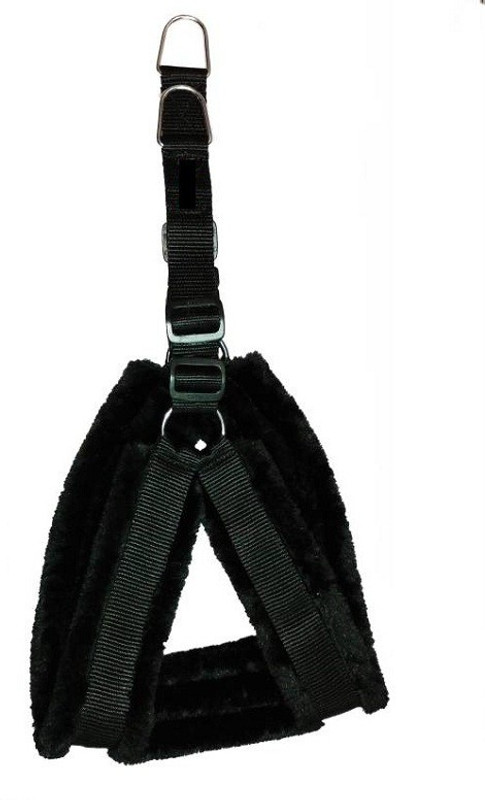 PET HUB Dog Standard Harness(Large, BLACK 1.25 INCH NYLON MATERIAL WITH SOFT FUR PADDING FOR LARGE SIZE PET)