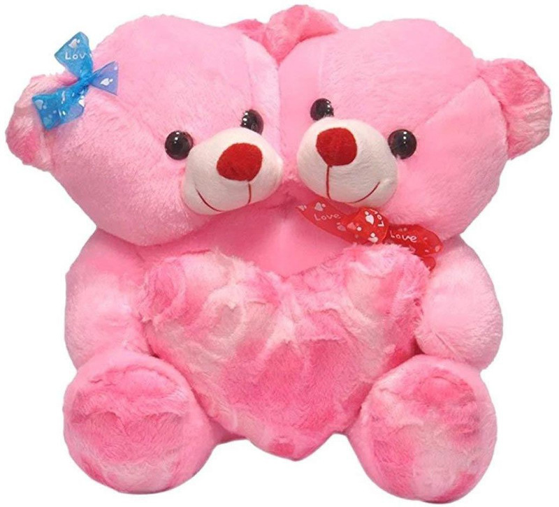 kashish gift gallery Pink Soft Couple Teddy bear 35 cm  - 15 inch(Pink)