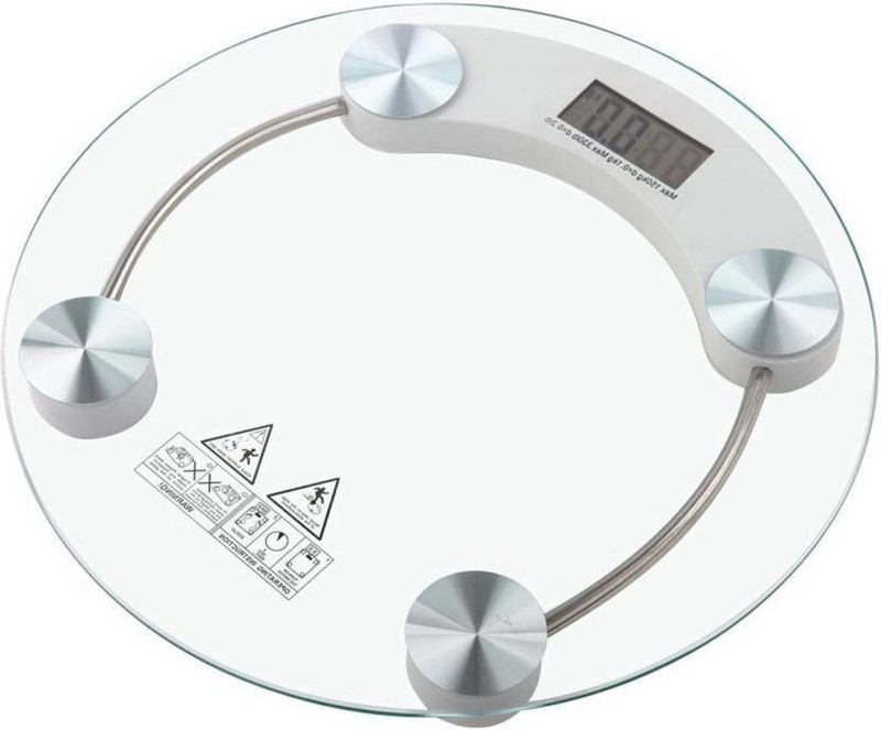 TECHNOPEDIA Digital Bathroom Personal Body Weight Weighing Scale 8 Mm Thick Glass White (Round) Weighing Scale (transparent) Weighing Scale(TRANSPARENT)