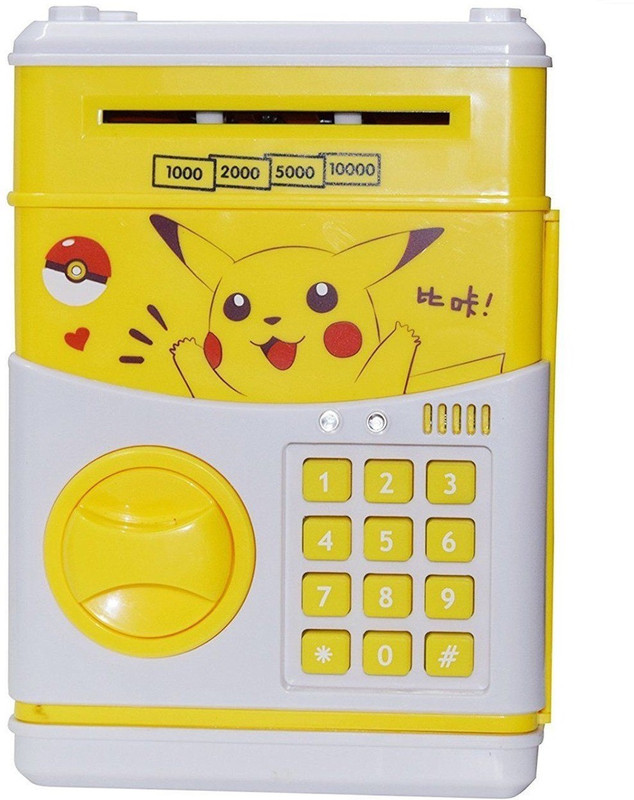 hunger HungerToys Pikachu Atm Money Saving Machine for Kids Coin Bank(Yellow)
