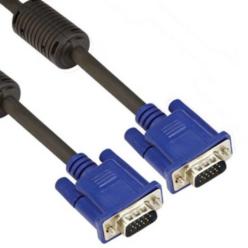 House Of Sensation High Quality Full Copper 1.5mtr Male to Male 1.5 m VGA Cable(Compatible with Mobile, Laptop, Tablet, Mp3, Gaming Device, Black, One Cable)