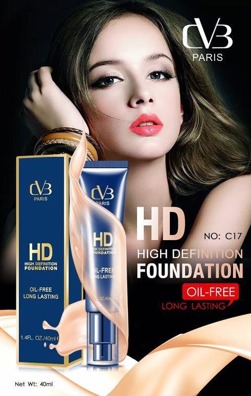 cvb HD High Definition Foundation Oil Free Long Lasting Shade-01 (40 ml) Foundation(Cream, 40 ml)