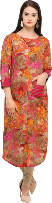four buttons Festive & Party Printed Women Kurti(Multicolor)