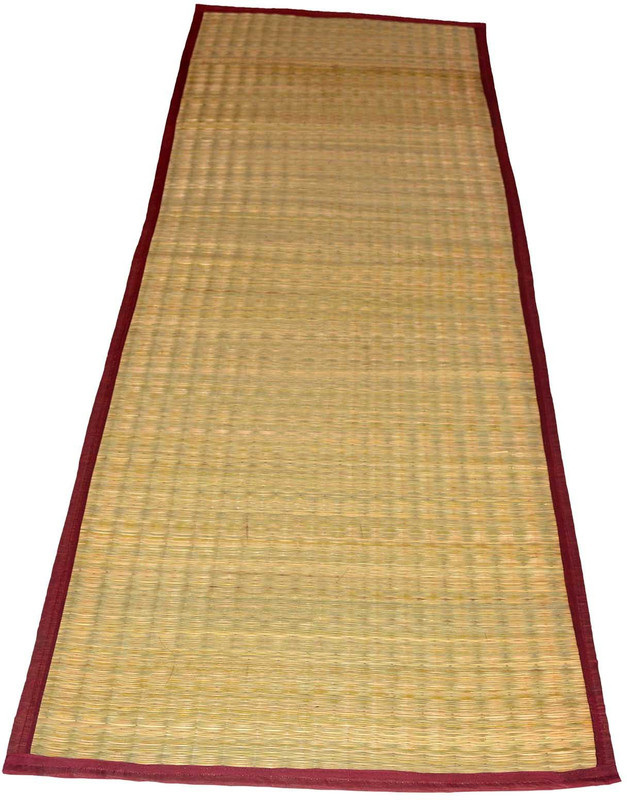 montisa Jute, Cotton Chatai Mat(Maroon, Medium)