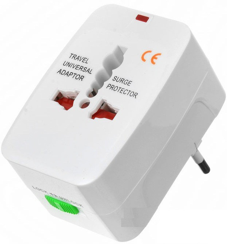 FUZION Universal Travel Adapter With Dual USB Charger Ports 100-240V Worldwide Adaptor(White)