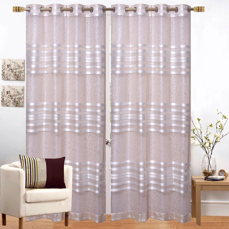vrinda home decor 210 cm (7 ft) Net Door Curtain (Pack Of 2)(Abstract, Multicolor)