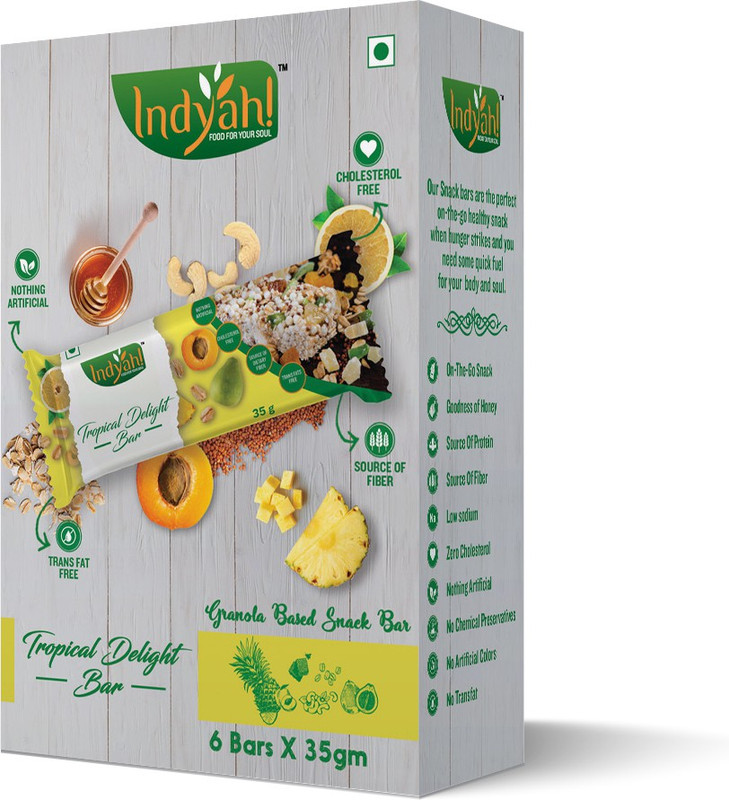 indyah Tropical Delight Granola Bar(Pack of 6, 6 x 35, 210 g)