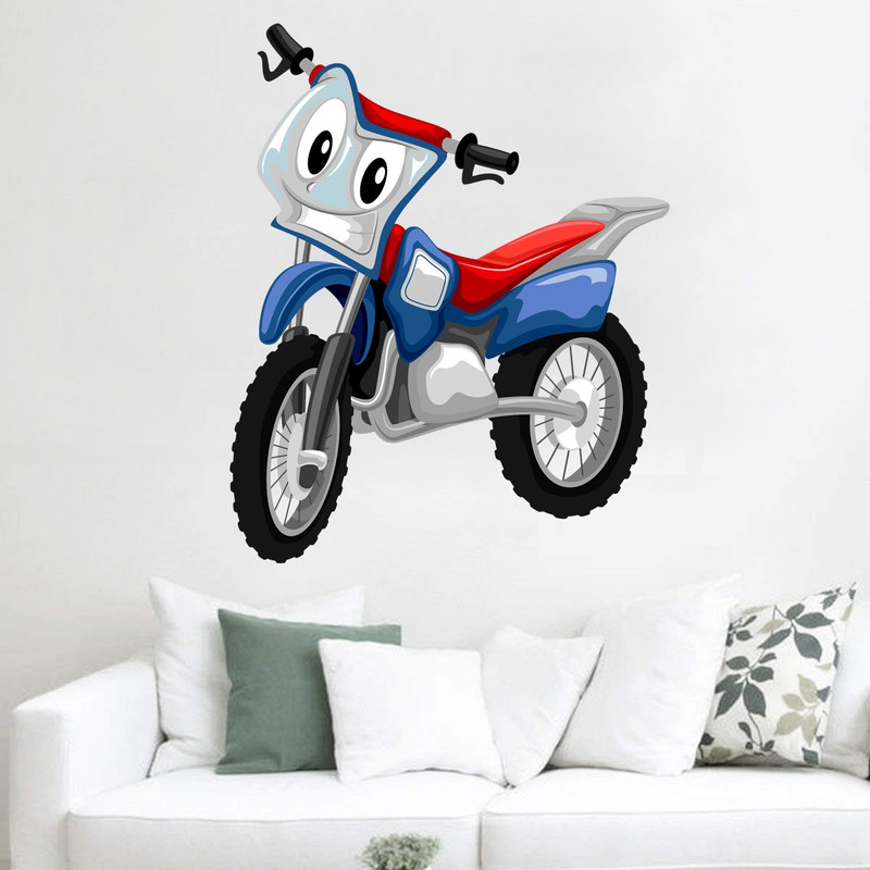 pixel print Medium New Kids Room Funny Bike Latest Wall Sticker  Sticker(Pack of 1)