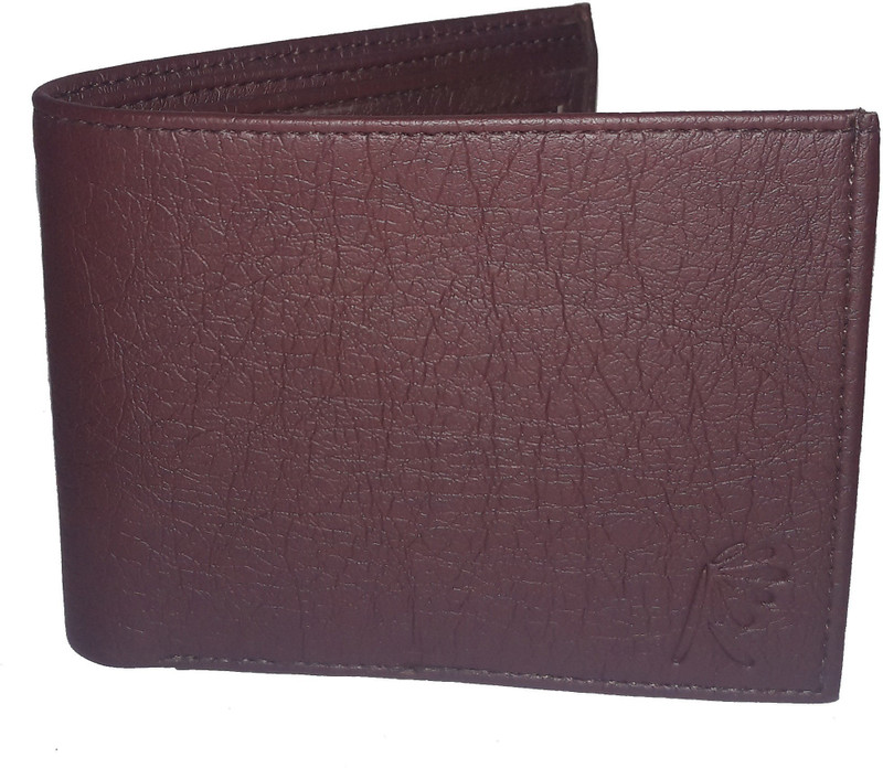 e mall Men Formal Brown Artificial Leather Wallet(9 Card Slots)