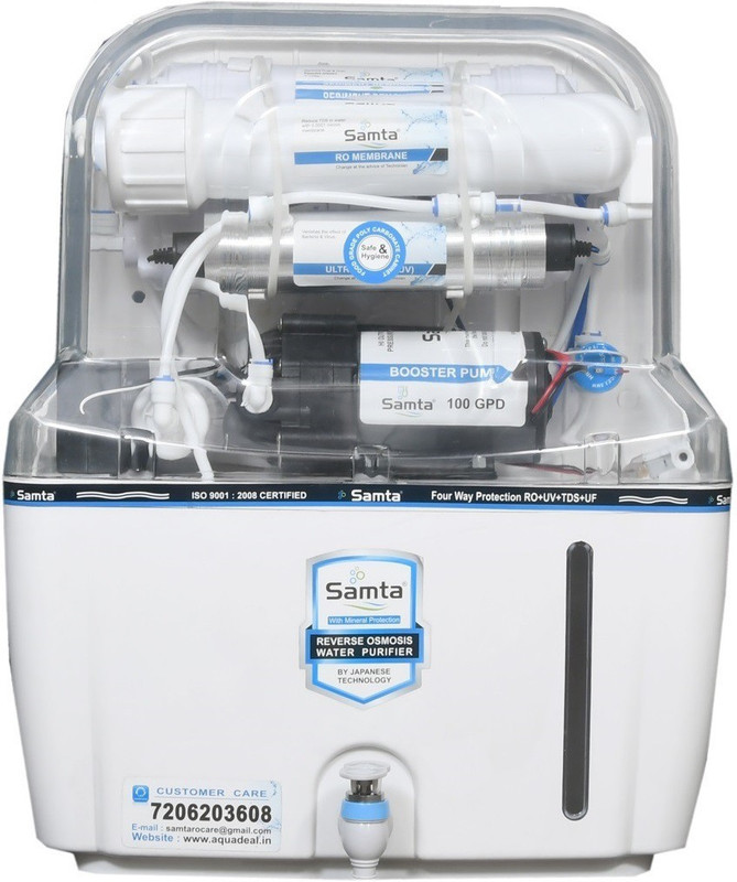samta AquaPure 15 L RO + UV + UF + TDS Water Purifier(White)