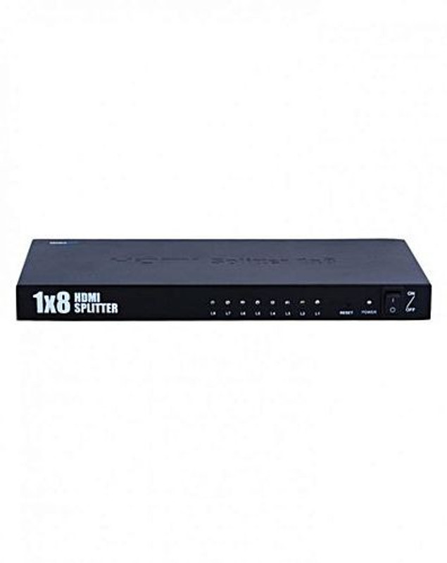 aplink 8 Port HDMI Splitter - 1 in 8 Out - 1 HDMI Source to 8 Displays Media Streaming Device(Black)