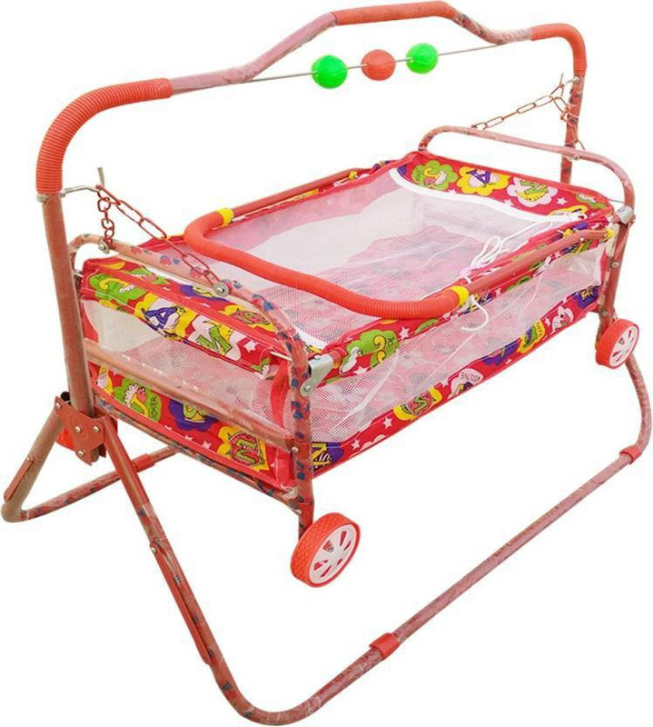 baba ji enterprises cute baby swing cradle- Bassinet(Multicolor, Red)