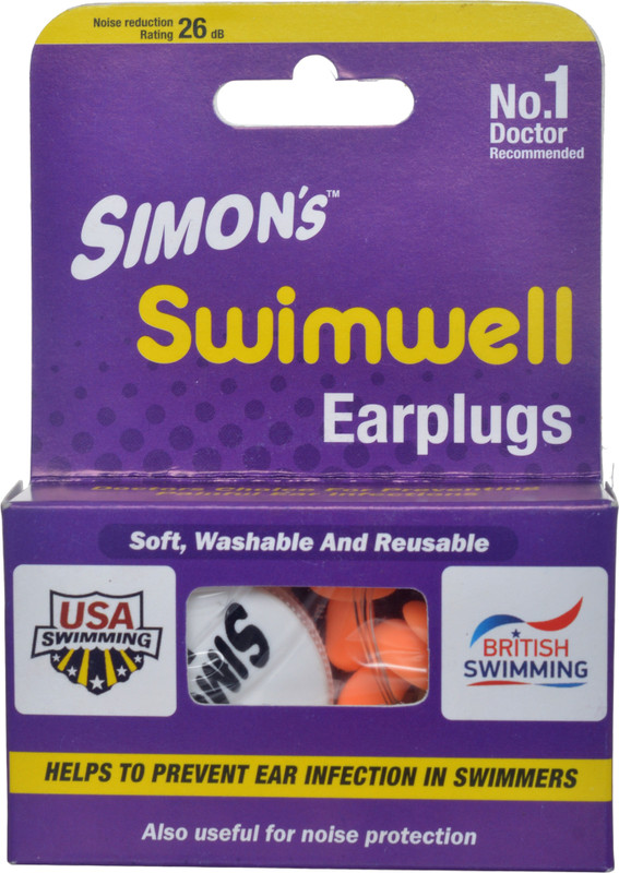 Simon's Swimwell 1 Pair of Silicone Ear Plug(Orange)