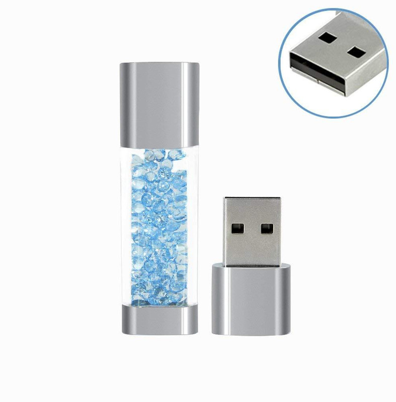 Tobo Crystal USB Flash Drive for Girls,USB Storage Pen Drive Memory Stick Thrum Drive U Disk,Photo Frame Packaging 16GB 16 GB Pen Drive Compatible with Laptop USB 2.0 Plastic Case(Multicolor)