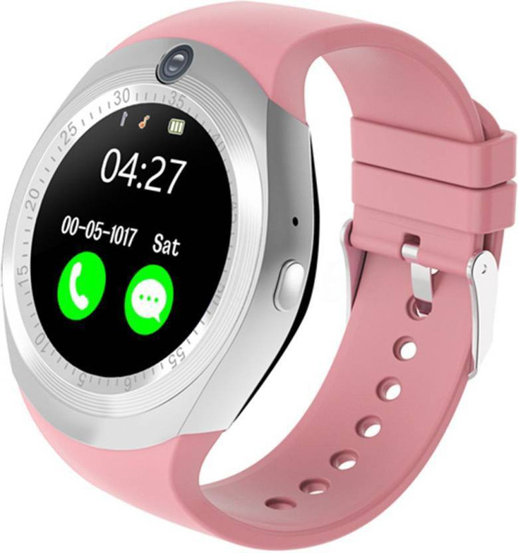 mobicell Round Bluetooth Smartwatch pink Smartwatch(Pink Strap xl)