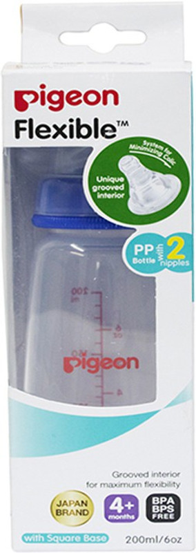 Pigeon Peristaltic Nursing Bottle Kpp 200Ml (Blue) With 2 Nipple M - 200 ml(Blue)