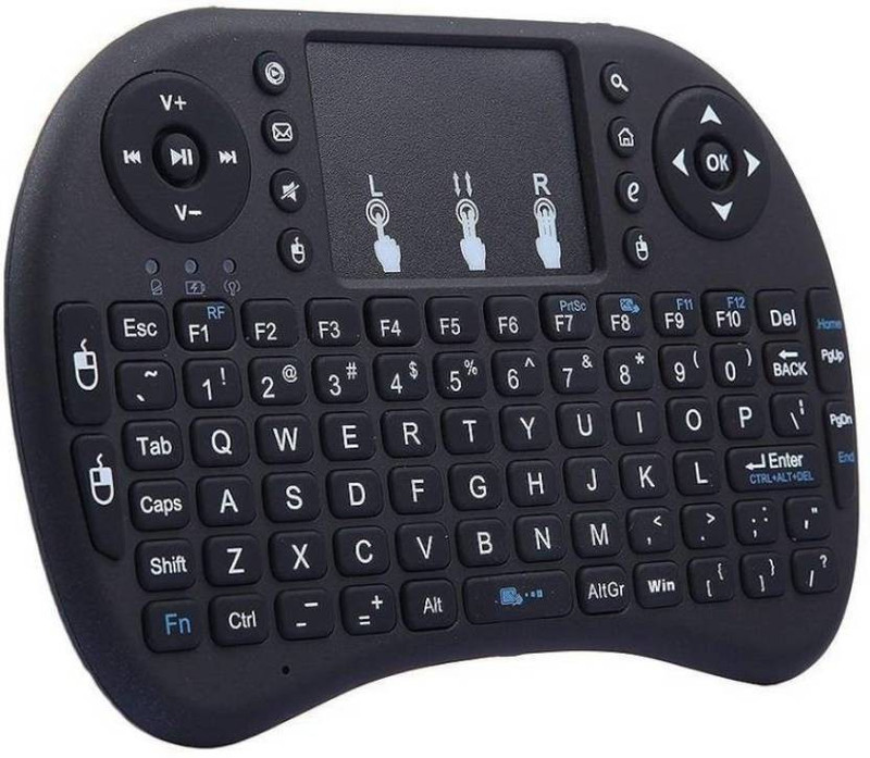 Inext 2.4GHz Mini Wireless Keyboard with Touchpad Mouse Smart Connector, Wireless Handheld Multi-device Keyboard Compatible with Desktop, Laptop, Mac(White, Black)