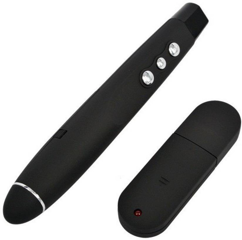 aplink Wireless USB Word PowerPoint Presenter PPT Teach Red Laser Pointer Pen PC Remote Black pp-1000 Presenter(Black)